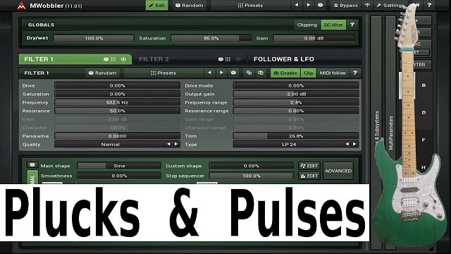 Making plucks and pulses with MWobbler