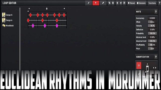 Euclidean rhythms in MDrummer